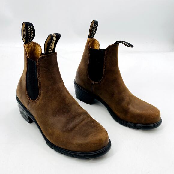 Blundstone Heel Brown Chelsea Boots - Picture 3 of 9